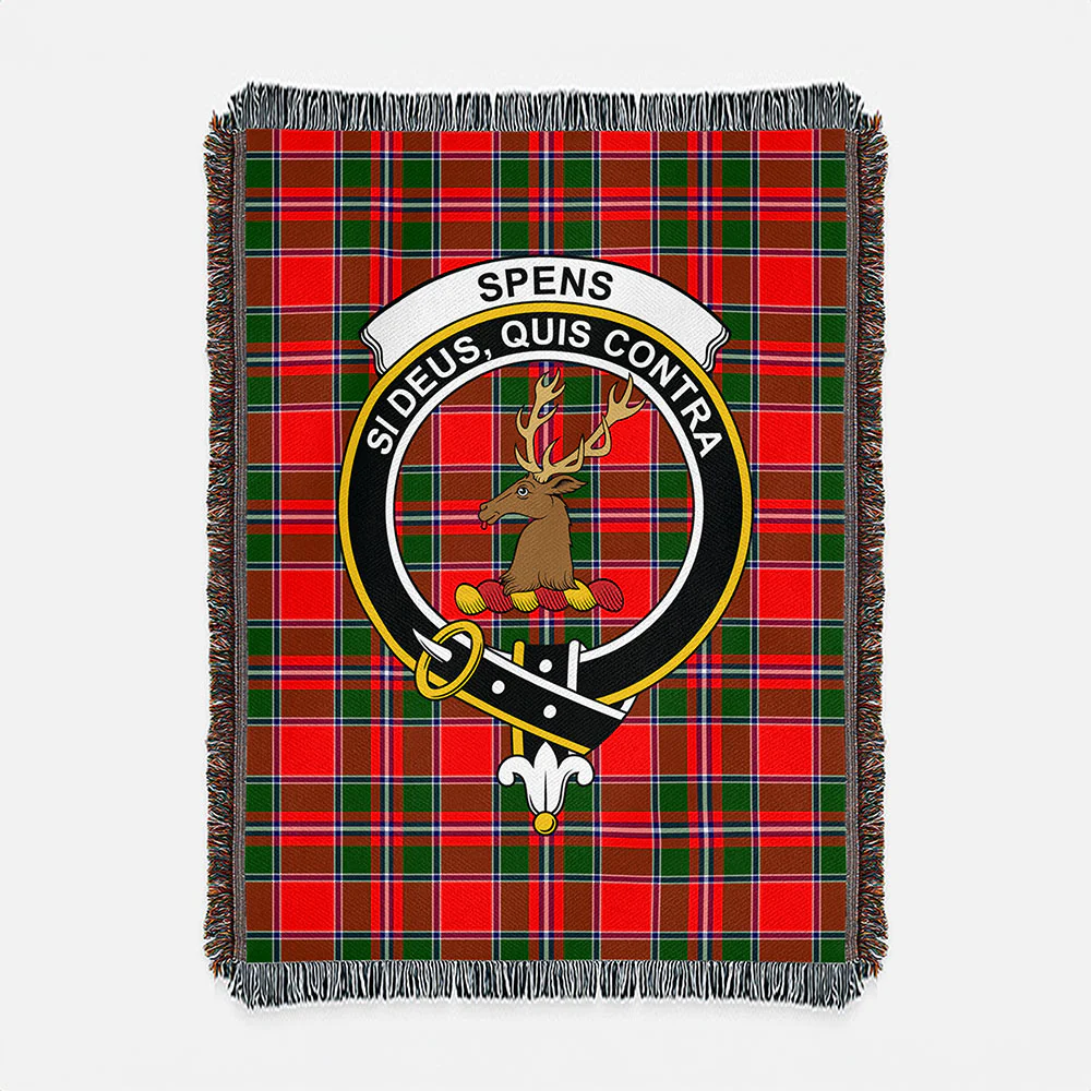 Scottish Spens Modern Clan Badge Tartan Woven Blanket - Image 2