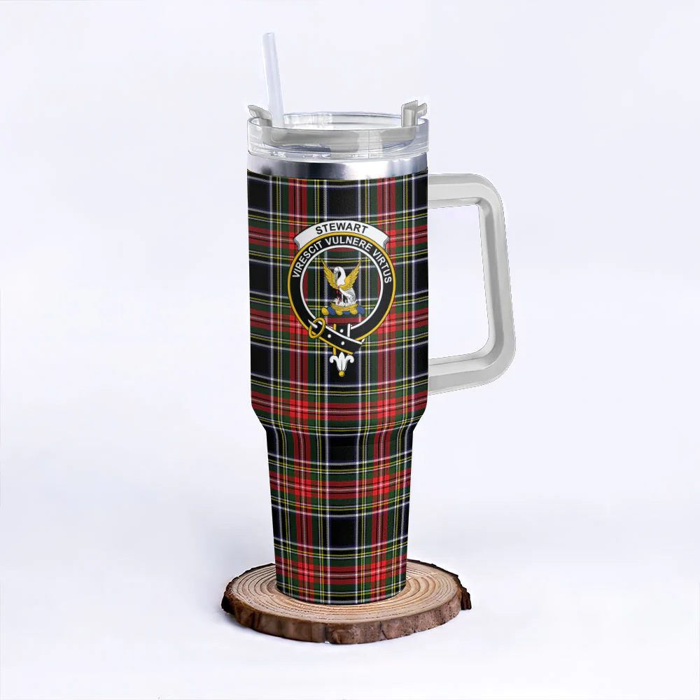 Scottish Stewart Black Clan Badge Tartan 40oz Tumbler