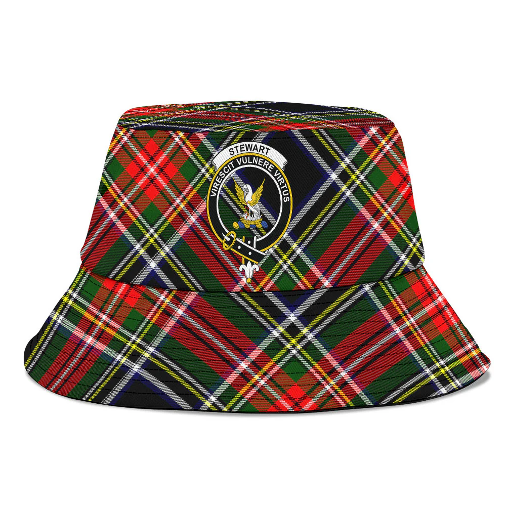 Scottish Stewart Black Clan Badge Tartan Bucket Hat - Image 2