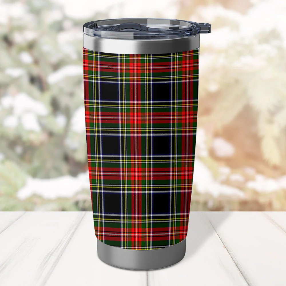 Scottish Stewart Black Clan Badge Tartan Tumbler - Image 3