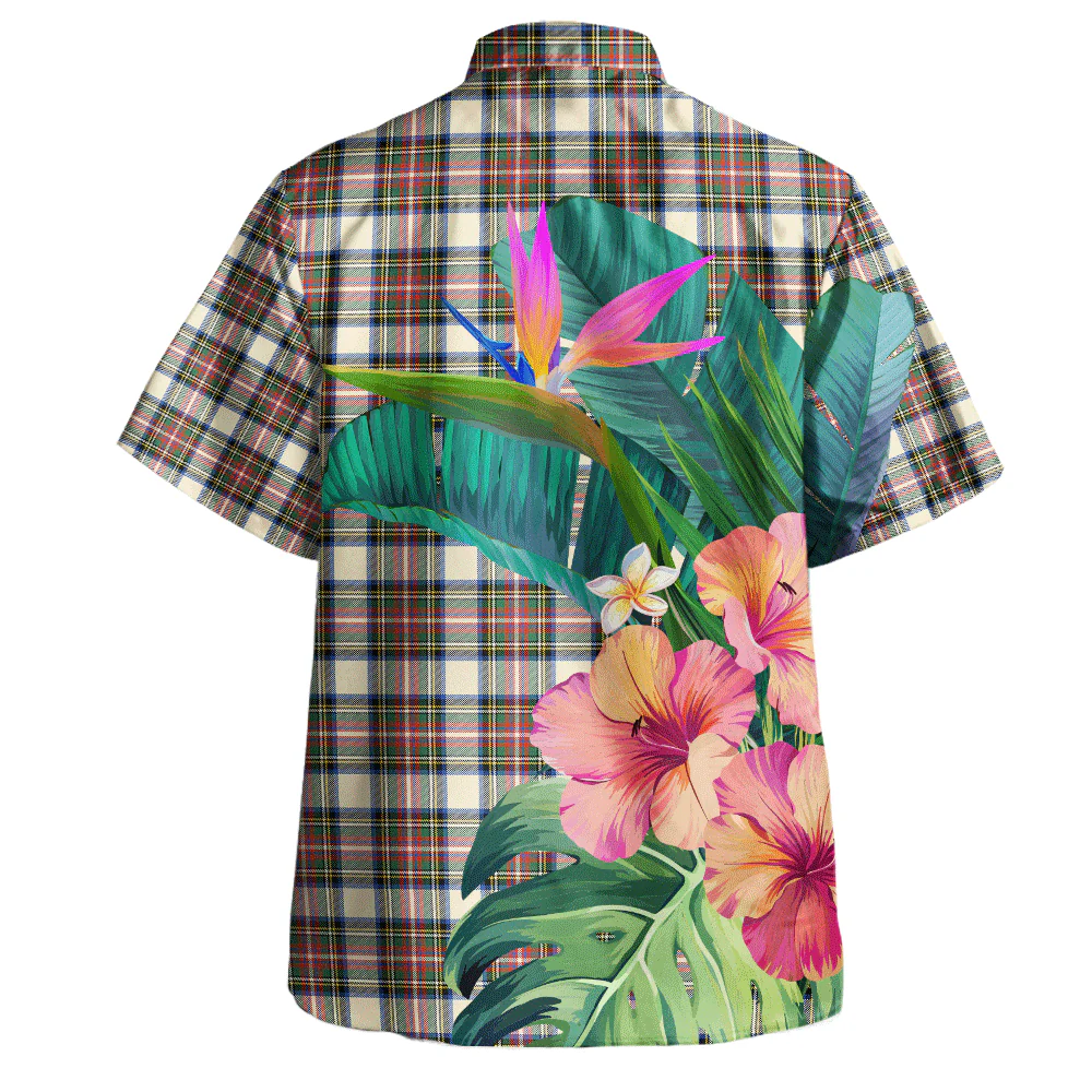 Scottish Stewart Dress Ancient Clan Badge Tartan Hawaiian Shirt Bouquet Tropical Style - Image 4