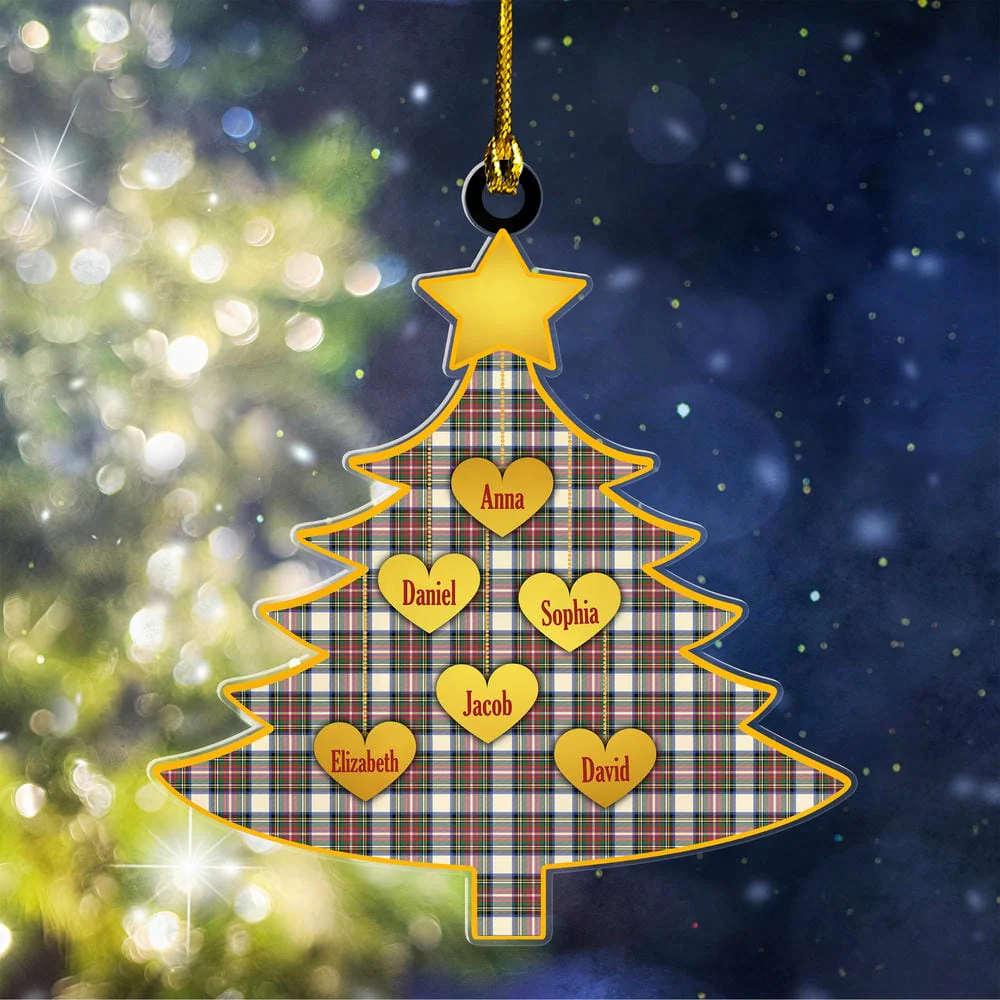 Scottish Stewart Dress Ancient Tartan Ornament Custom Family Christmas Tree