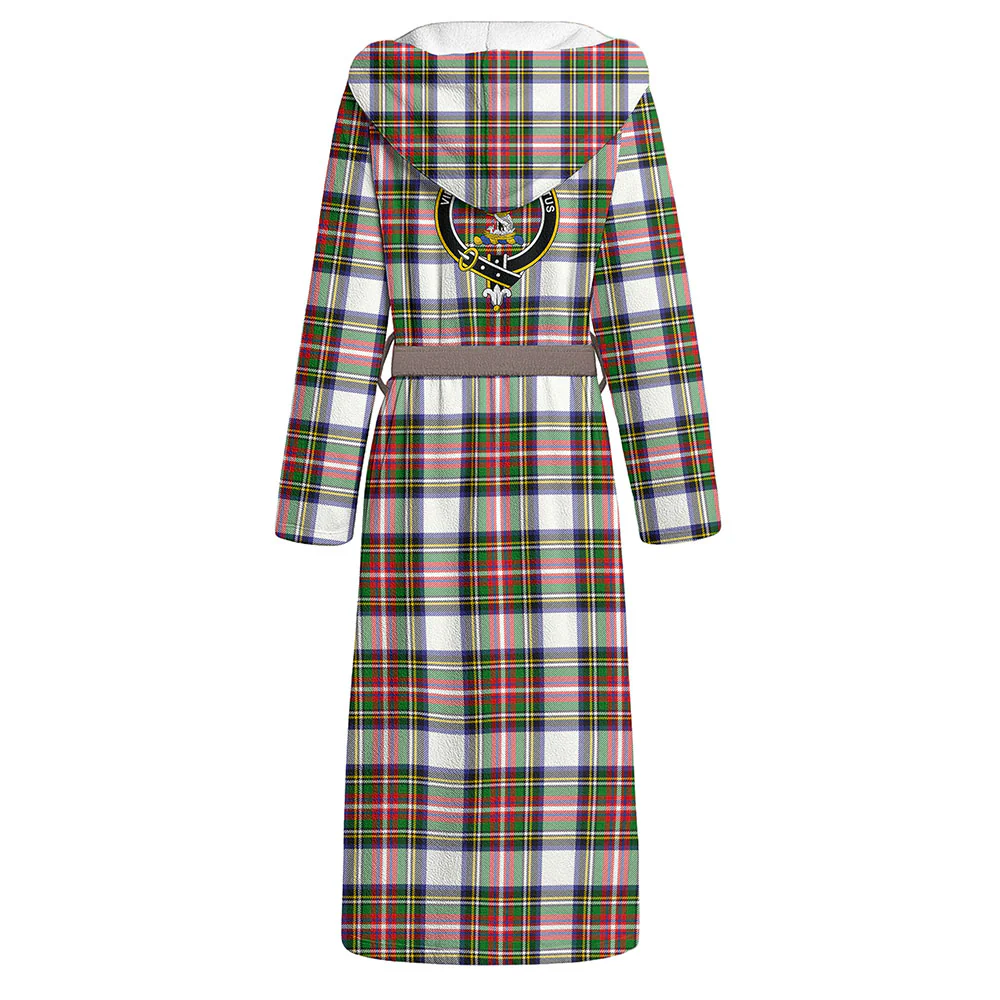 Scottish Stewart Dress Modern Clan Badge Tartan Flannel Hooded Bathrobe - Image 3