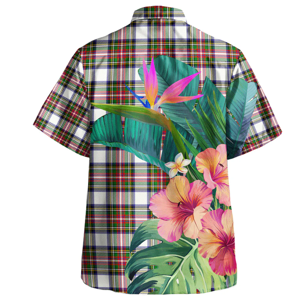 Scottish Stewart Dress Modern Clan Badge Tartan Hawaiian Shirt Bouquet Tropical Style - Image 4