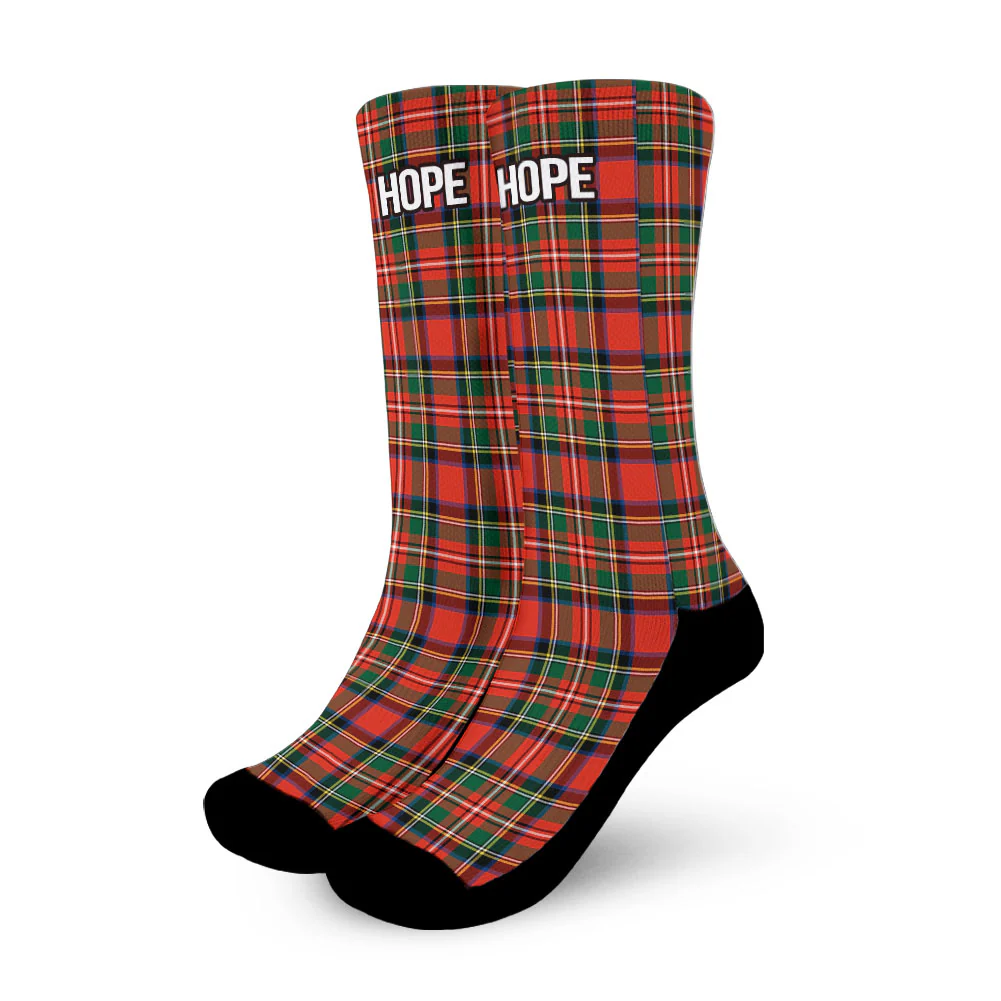 Scottish Stewart (High Stewards) Tartan Crew Socks (Hope Custom)