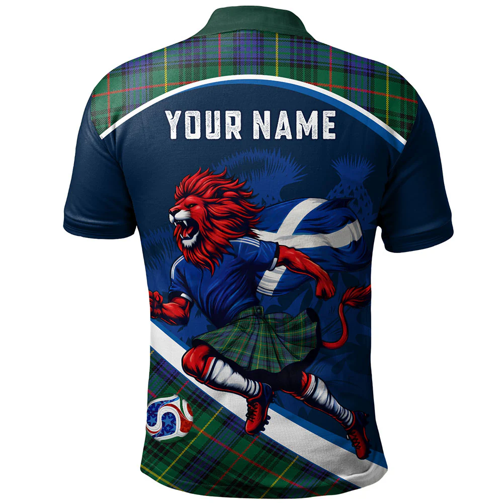 Scottish Stewart Hunting Modern Clan Badge Tartan Polo Shirt Scotland Lion Brave Highland Spirit - Image 2