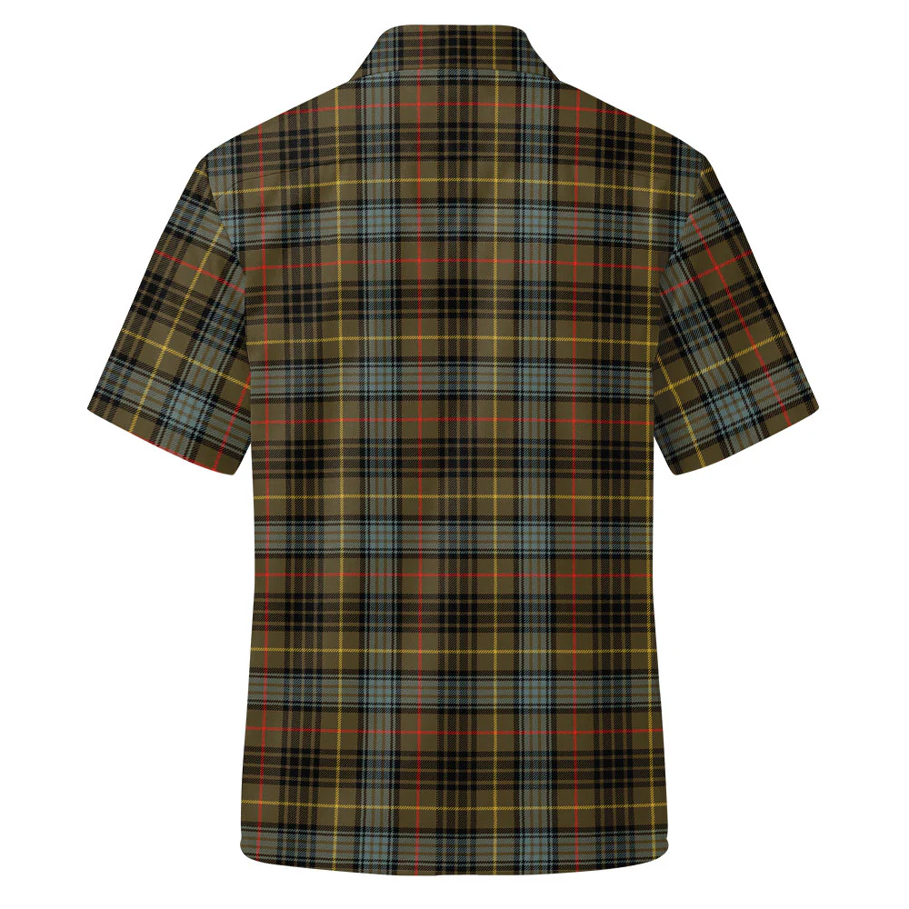 Scottish Stewart Hunting Weathered Clan Badge Tartan Short Sleeve Work Shirt - Image 3