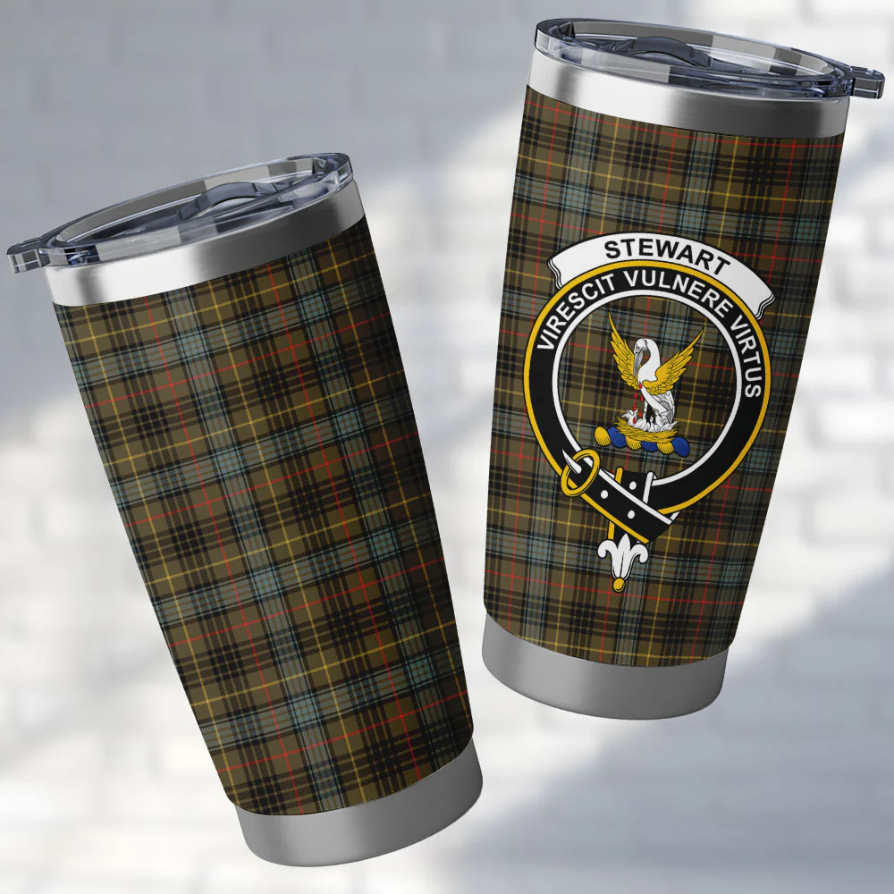 Scottish Stewart Hunting Weathered Clan Badge Tartan Tumbler