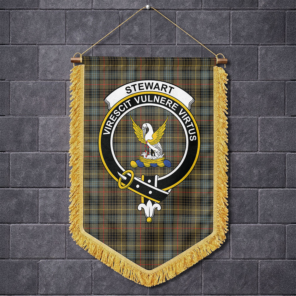 Scottish Stewart Hunting Weathered Clan Badge Tartan Wall Hanging Banner