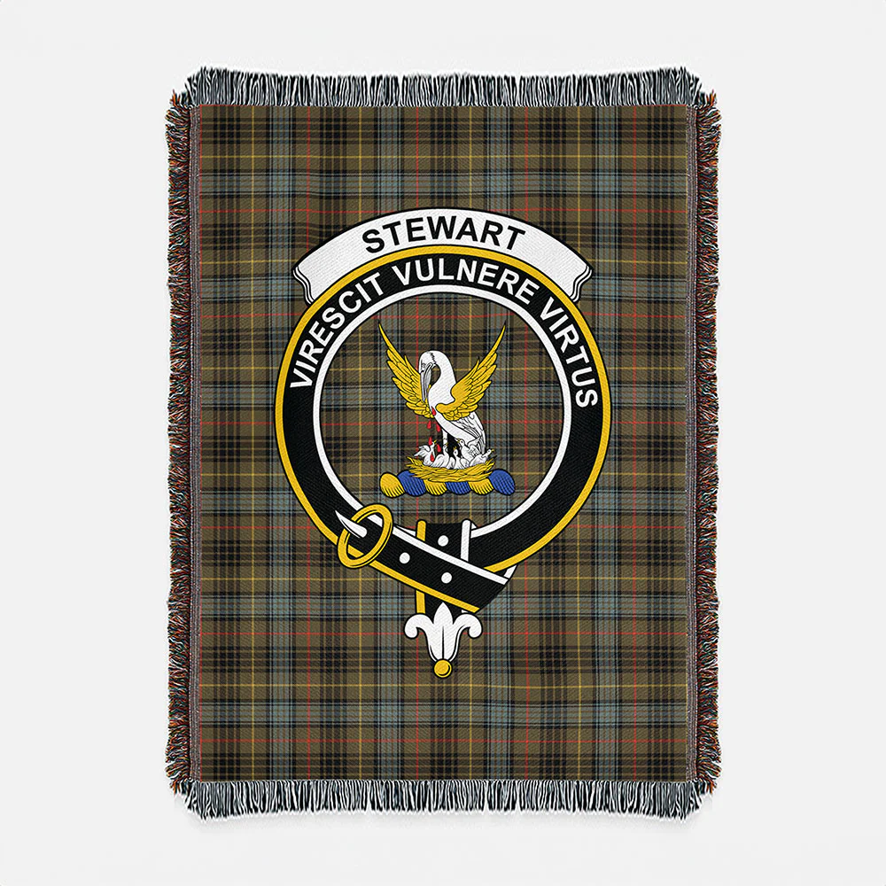 Scottish Stewart Hunting Weathered Clan Badge Tartan Woven Blanket - Image 2