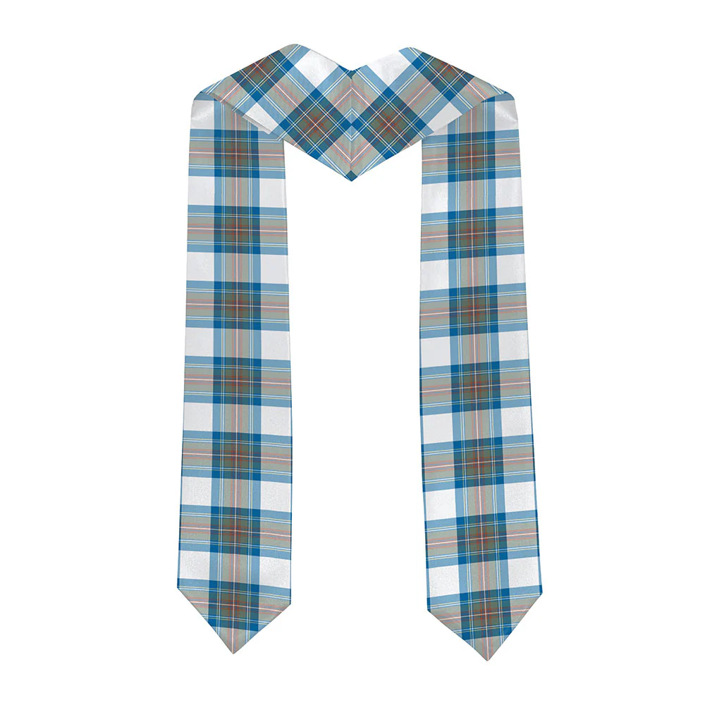 Scottish Stewart Muted Blue Clan Badge Tartan Graduation Stole Black Gold Honor - Image 2