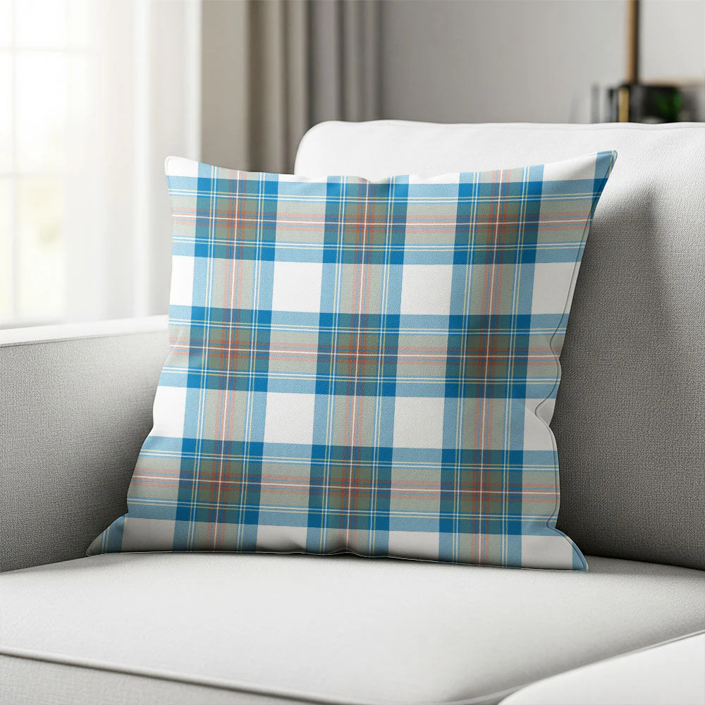 Scottish Stewart Muted Blue Clan Badge Tartan Pillow Case