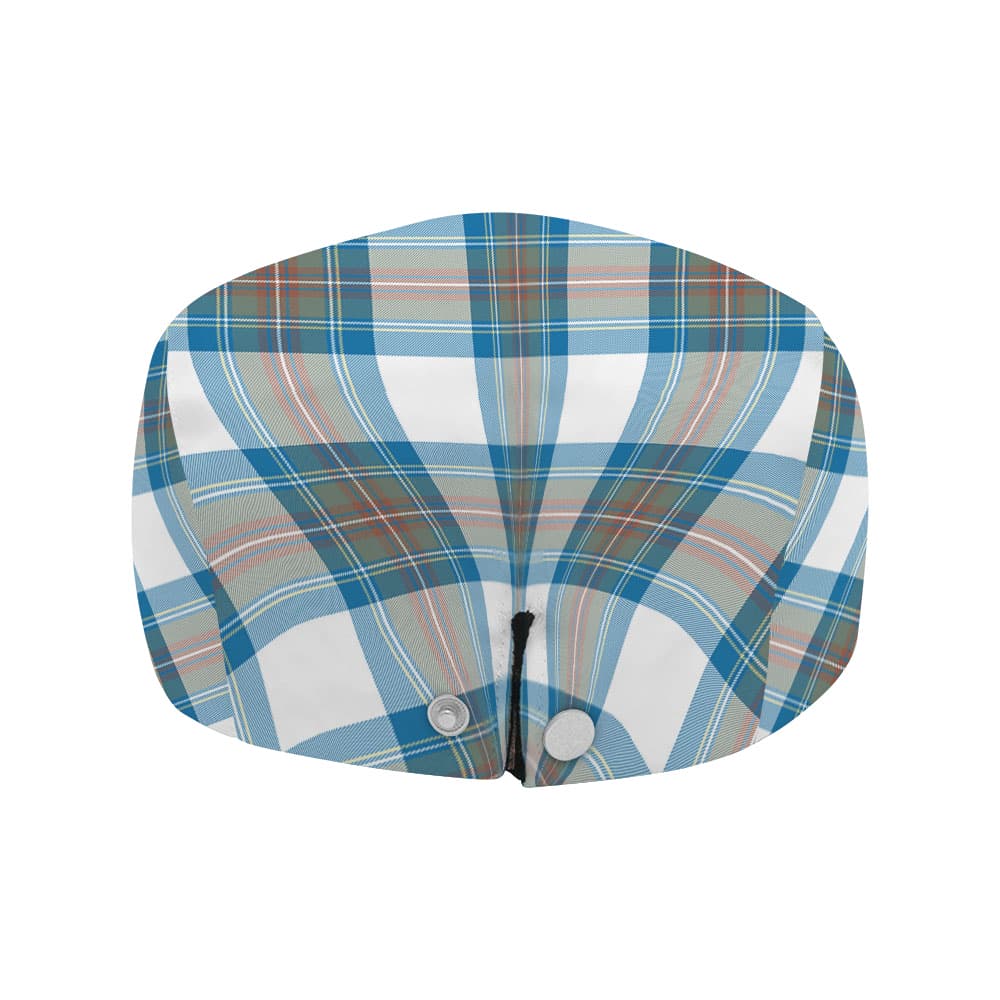 Scottish Stewart Muted Blue Tartan Flat Cap - Image 4