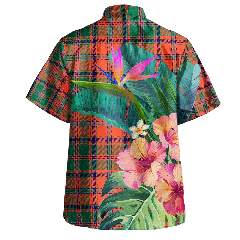 Scottish Stewart of Appin Ancient Clan Badge Tartan Hawaiian Shirt Bouquet Tropical Style - Image 4