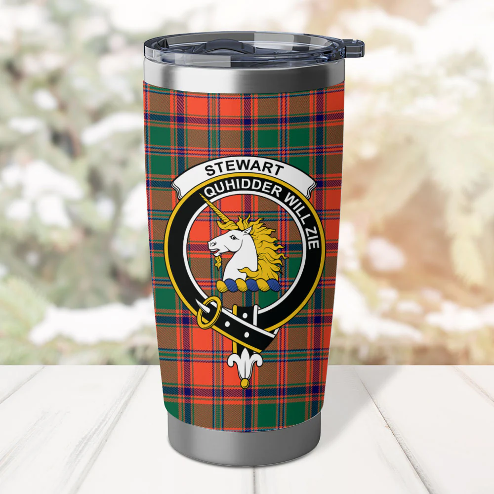 Scottish Stewart of Appin Ancient Clan Badge Tartan Tumbler - Image 2