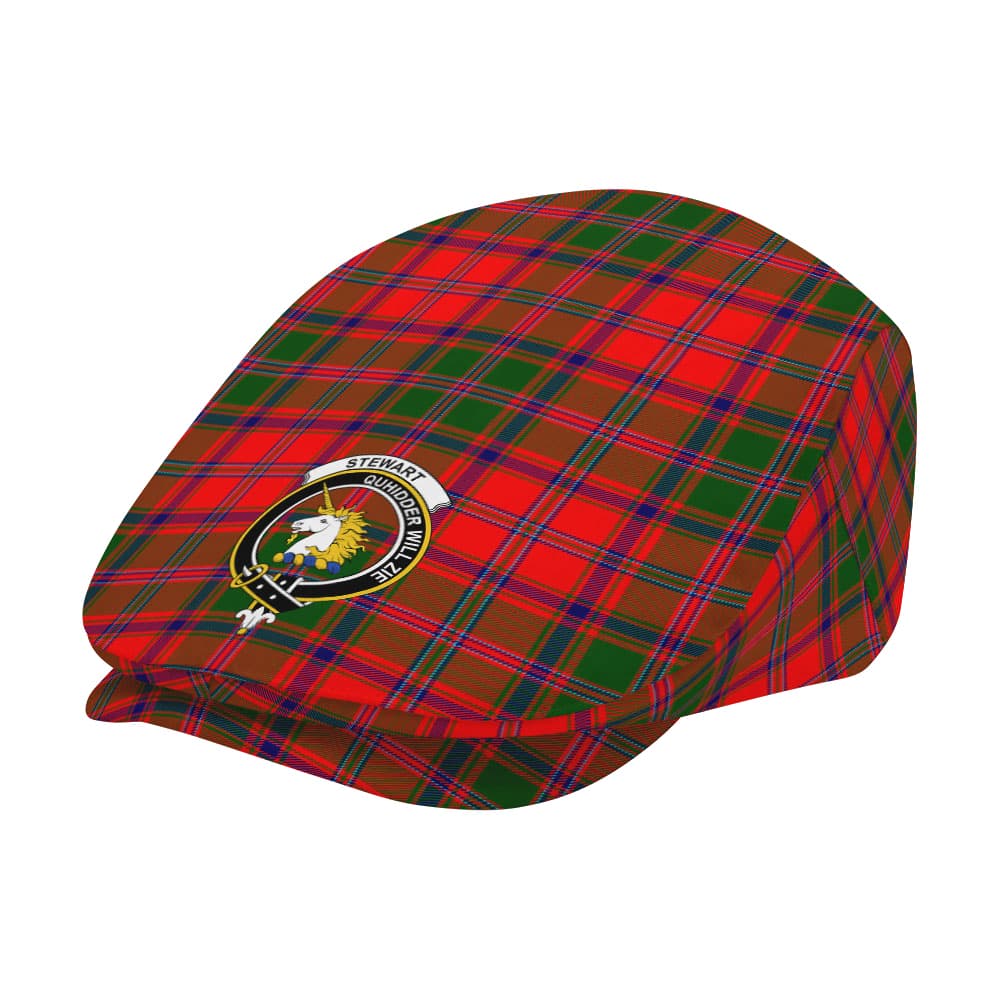 Scottish Stewart (of Appin) Clan Badge Tartan Flat Cap - Image 2