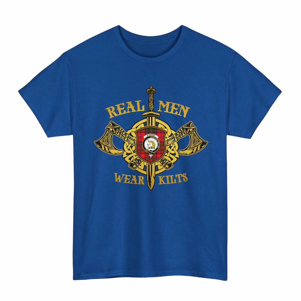 Scottish Stewart (of Appin) Clan Crest Tartan Unisex T-Shirt Real Men Wear Kilts - Image 5