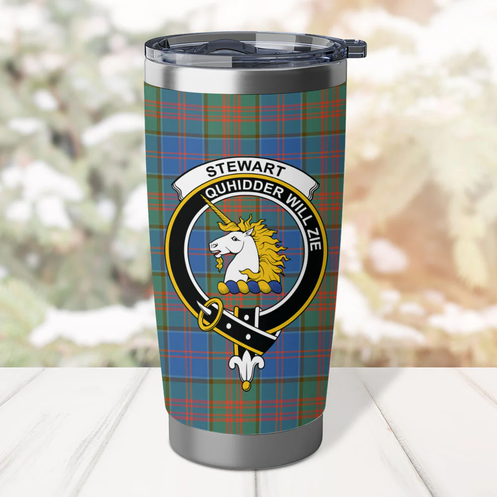 Scottish Stewart of Appin Hunting Ancient Clan Badge Tartan Tumbler - Image 2