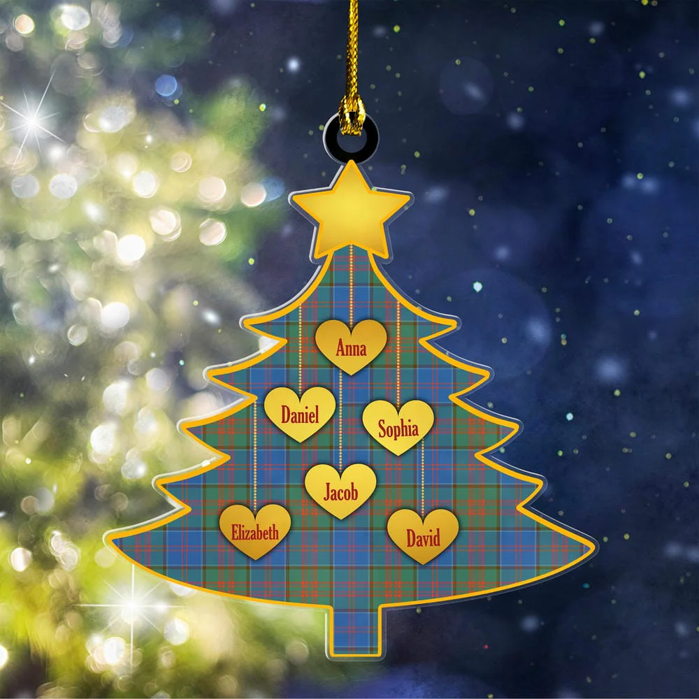 Scottish Stewart of Appin Hunting Ancient Tartan Ornament Custom Family Christmas Tree