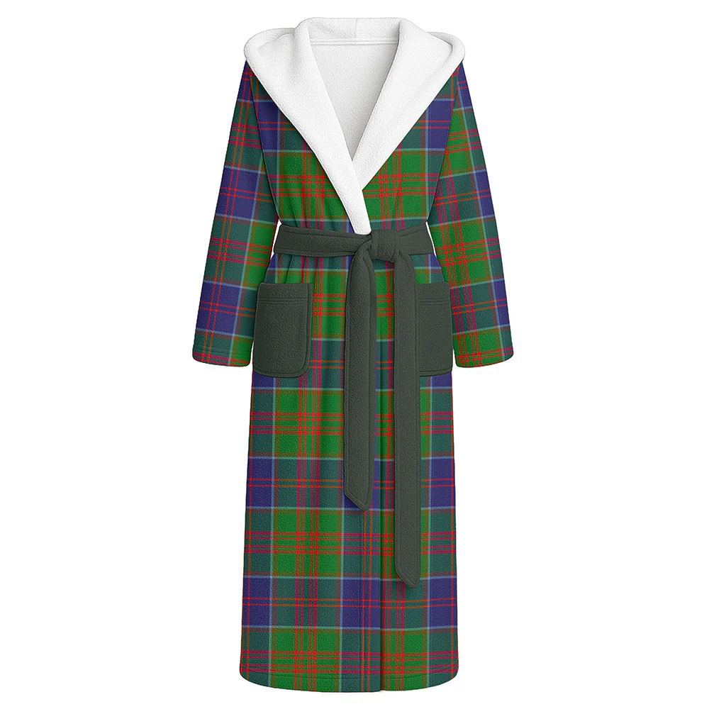 Scottish Stewart of Appin Hunting Modern Clan Badge Tartan Flannel Hooded Bathrobe