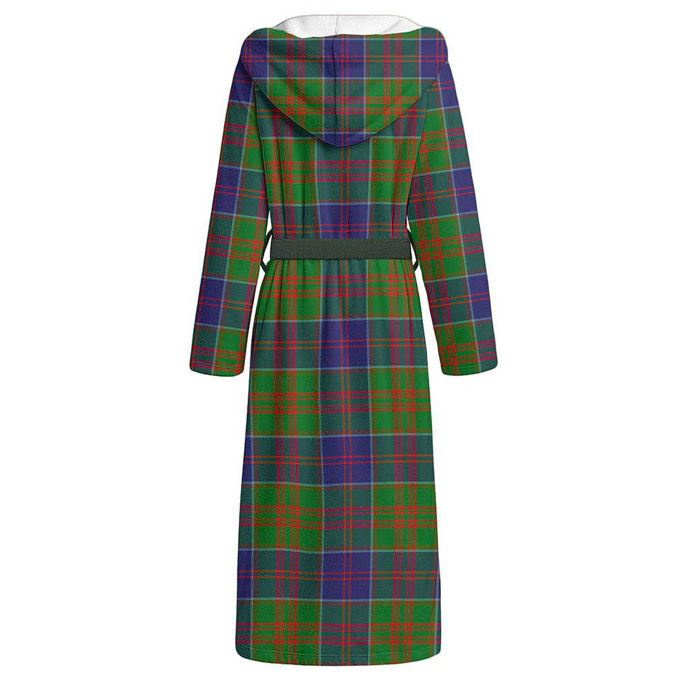 Scottish Stewart of Appin Hunting Modern Clan Badge Tartan Flannel Hooded Bathrobe - Image 2