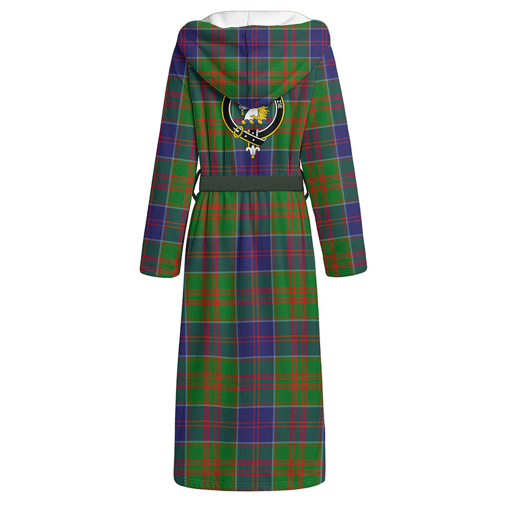 Scottish Stewart of Appin Hunting Modern Clan Badge Tartan Flannel Hooded Bathrobe - Image 3