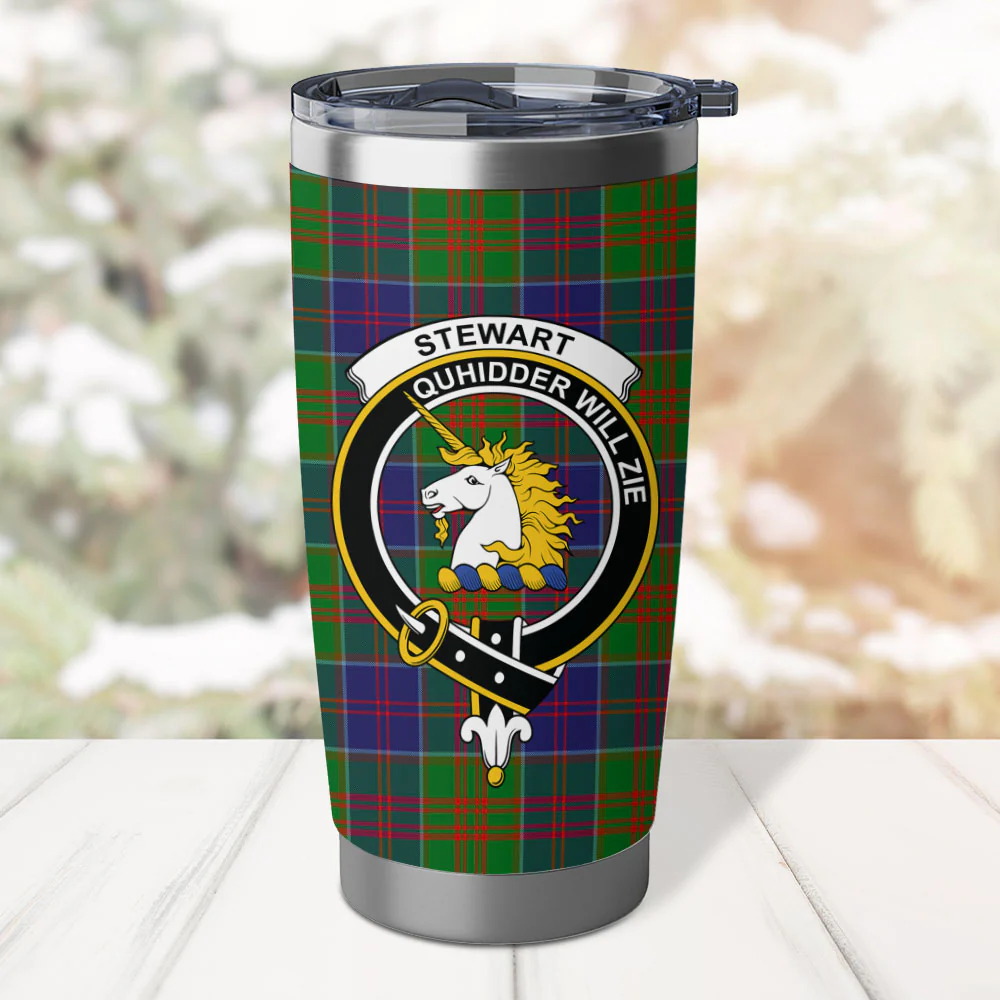 Scottish Stewart of Appin Hunting Modern Clan Badge Tartan Tumbler - Image 2