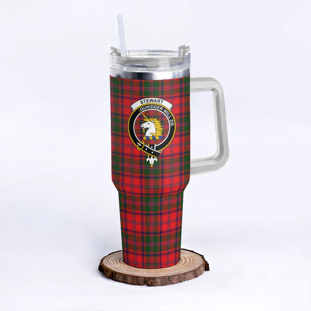 Scottish Stewart of Appin Modern Clan Badge Tartan 40oz Tumbler