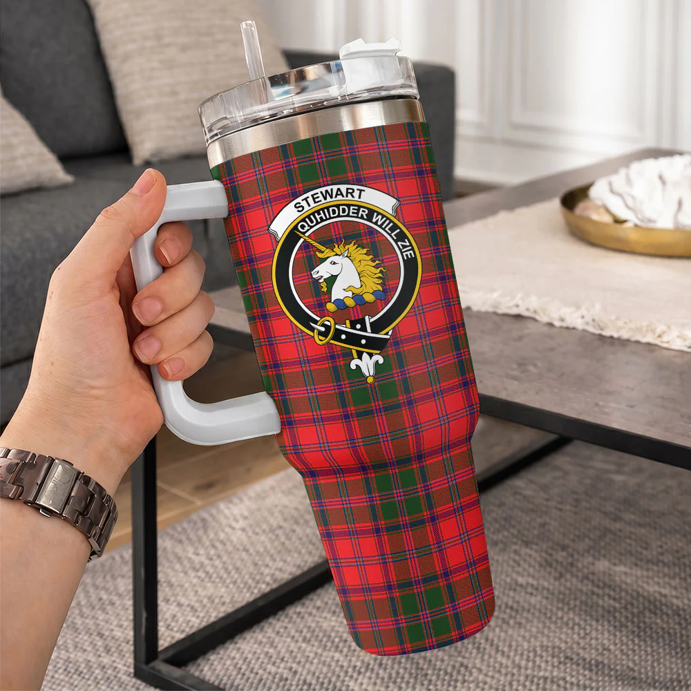 Scottish Stewart of Appin Modern Clan Badge Tartan 40oz Tumbler - Image 10