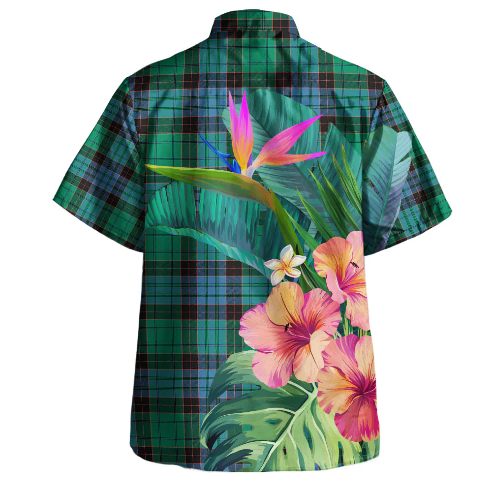 Scottish Stewart Old Ancient Tartan Hawaiian Shirt Bouquet Tropical Style - Image 2