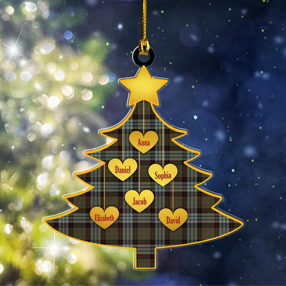 Scottish Stewart Old Weathered Tartan Ornament Custom Family Christmas Tree