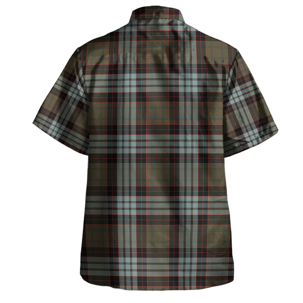 Scottish Stewart Old Weathered Tartan Hawaiian Shirt - Image 2
