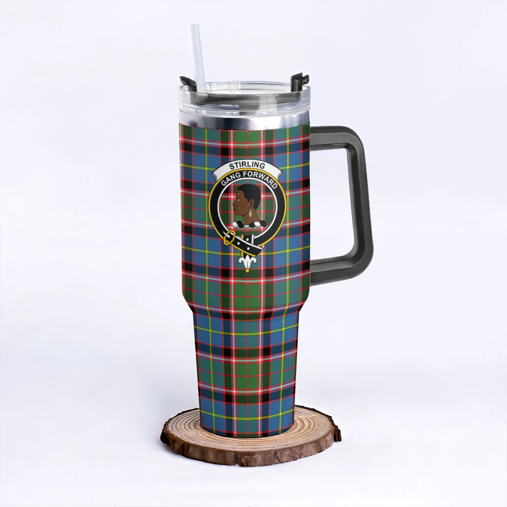 Scottish Stirling & Bannockburn District Clan Badge Tartan 40oz Tumbler - Image 3