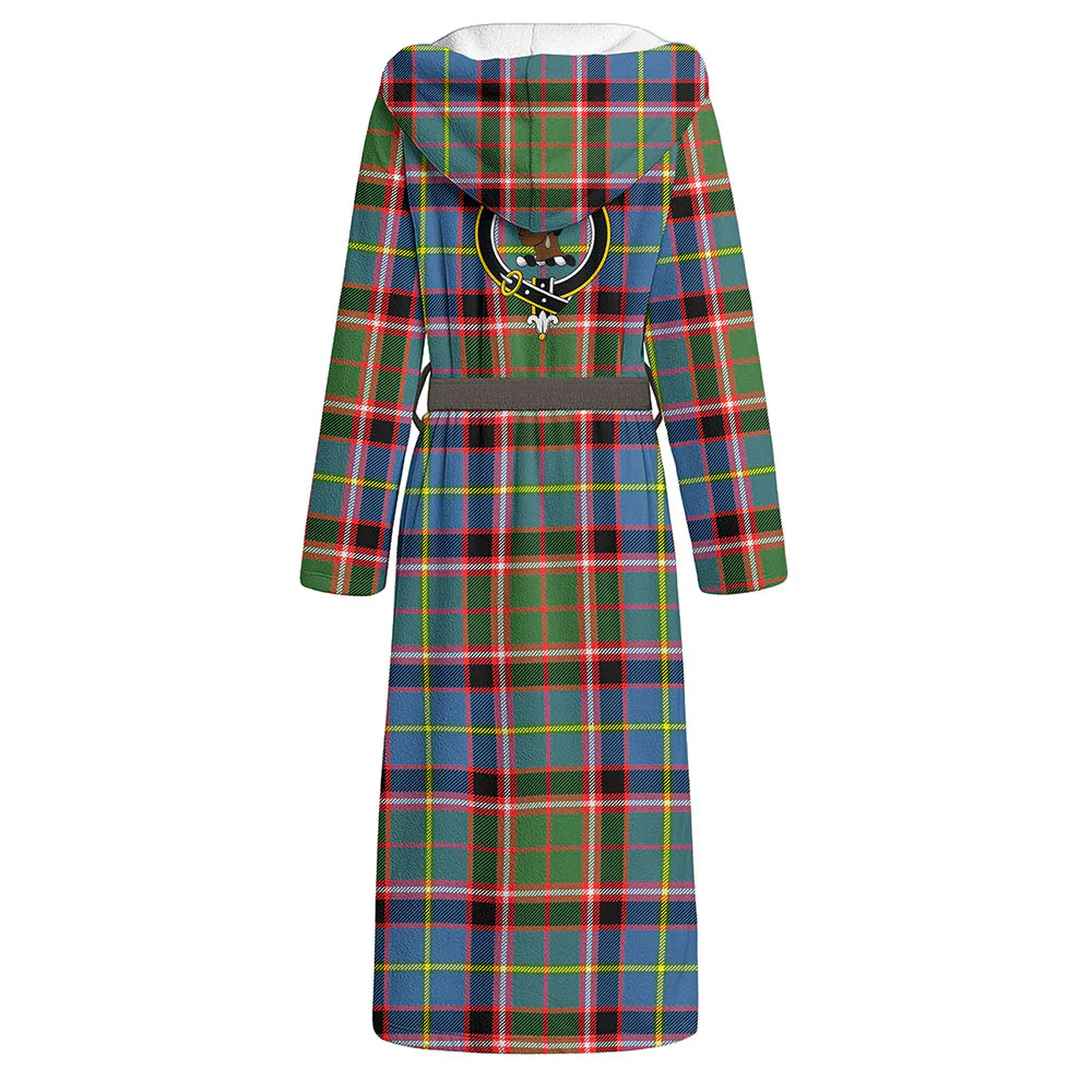 Scottish Stirling & Bannockburn District Clan Badge Tartan Flannel Hooded Bathrobe - Image 3