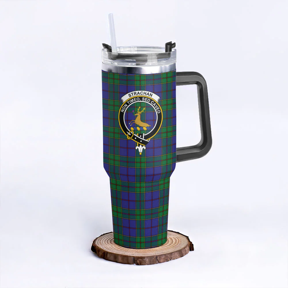 Scottish Strachan Clan Badge Tartan 40oz Tumbler - Image 3