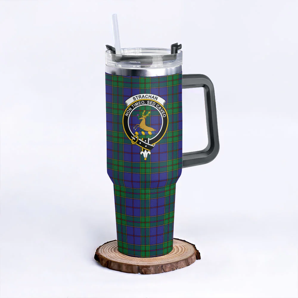 Scottish Strachan Clan Badge Tartan 40oz Tumbler - Image 6