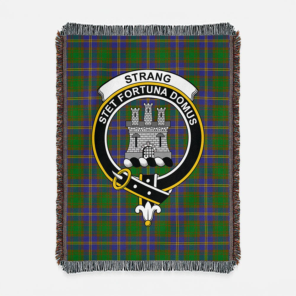 Scottish Strange of Balkaskie Clan Badge Tartan Woven Blanket - Image 2