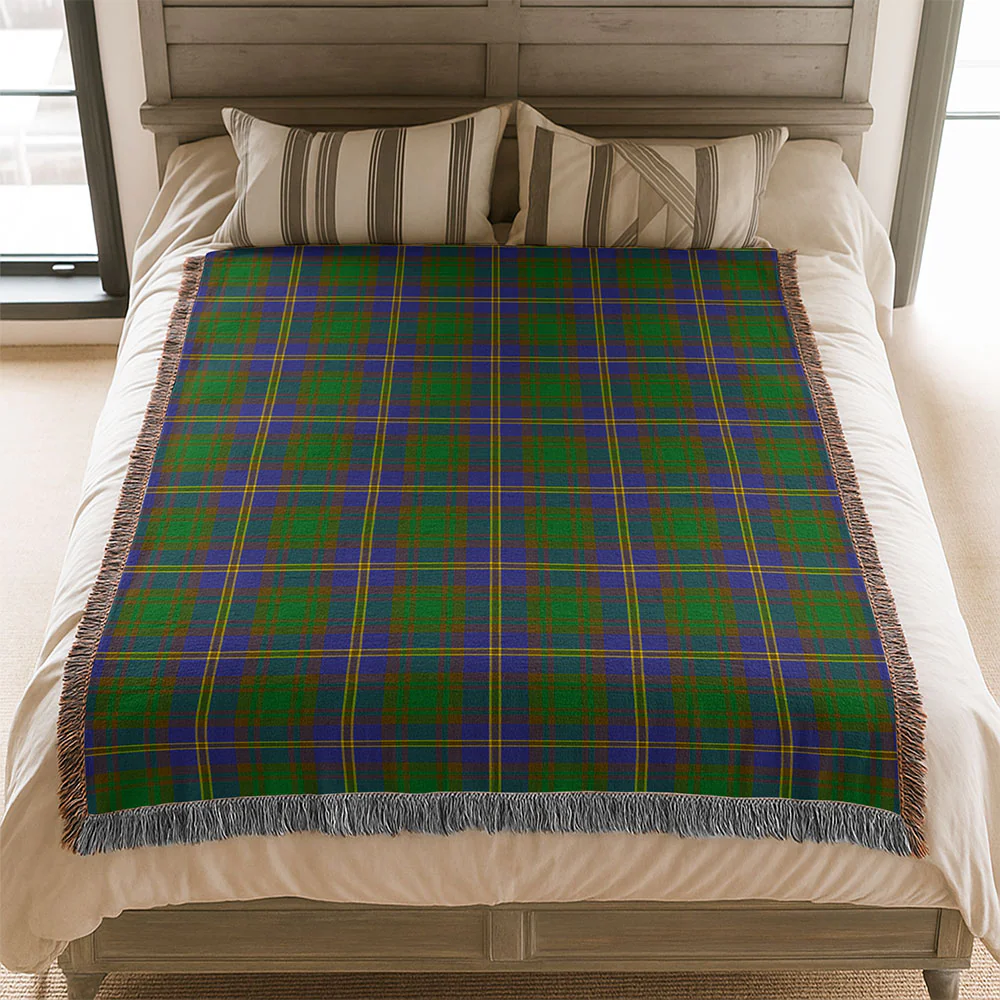 Scottish Strange of Balkaskie Clan Badge Tartan Woven Blanket - Image 3