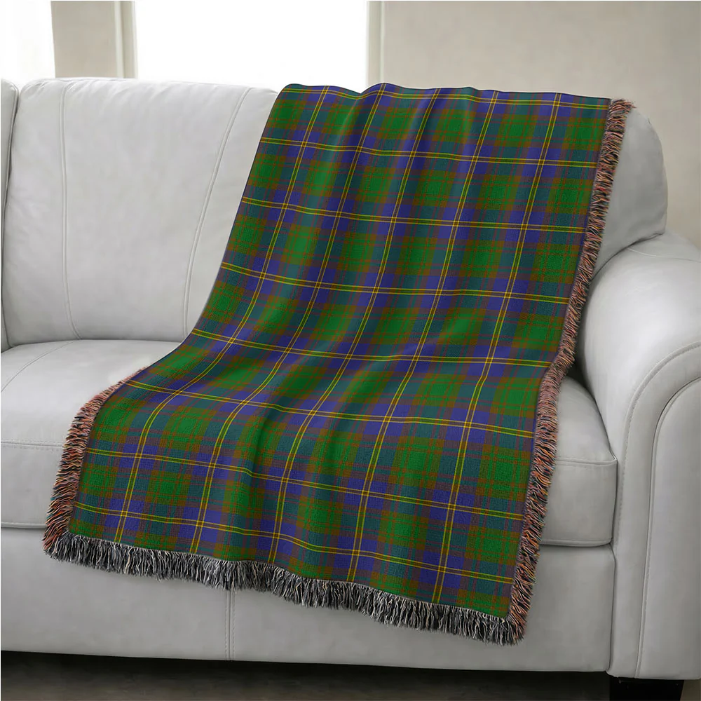 Scottish Strange of Balkaskie Clan Badge Tartan Woven Blanket - Image 4