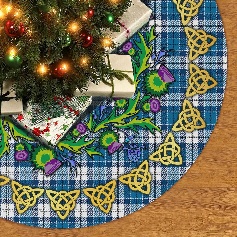 Scottish Strathclyde District Tartan Thistle Celtic Knot Christmas Tree Skirt - Image 2
