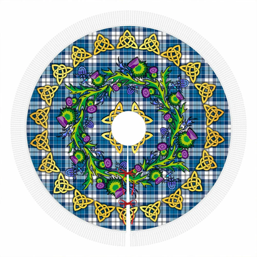 Scottish Strathclyde District Tartan Thistle Celtic Knot Christmas Tree Skirt - Image 4