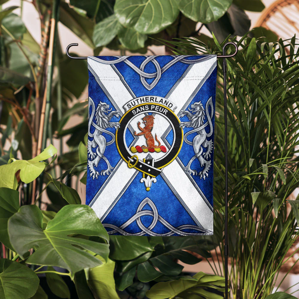 Scottish Sutherland Clan Badge Garden Flag Silver Rampant Lion Emblem - Image 4