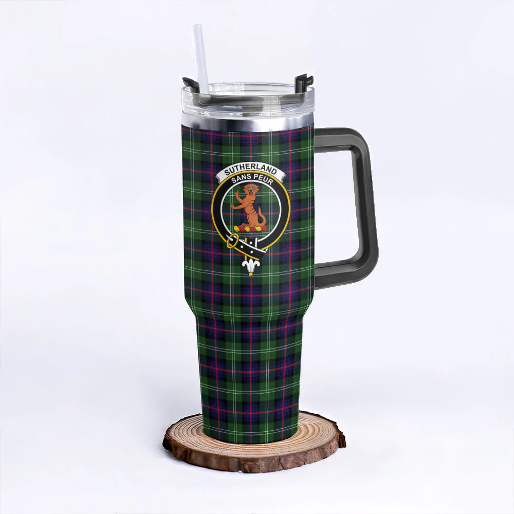 Scottish Sutherland Modern Clan Badge Tartan 40oz Tumbler - Image 3