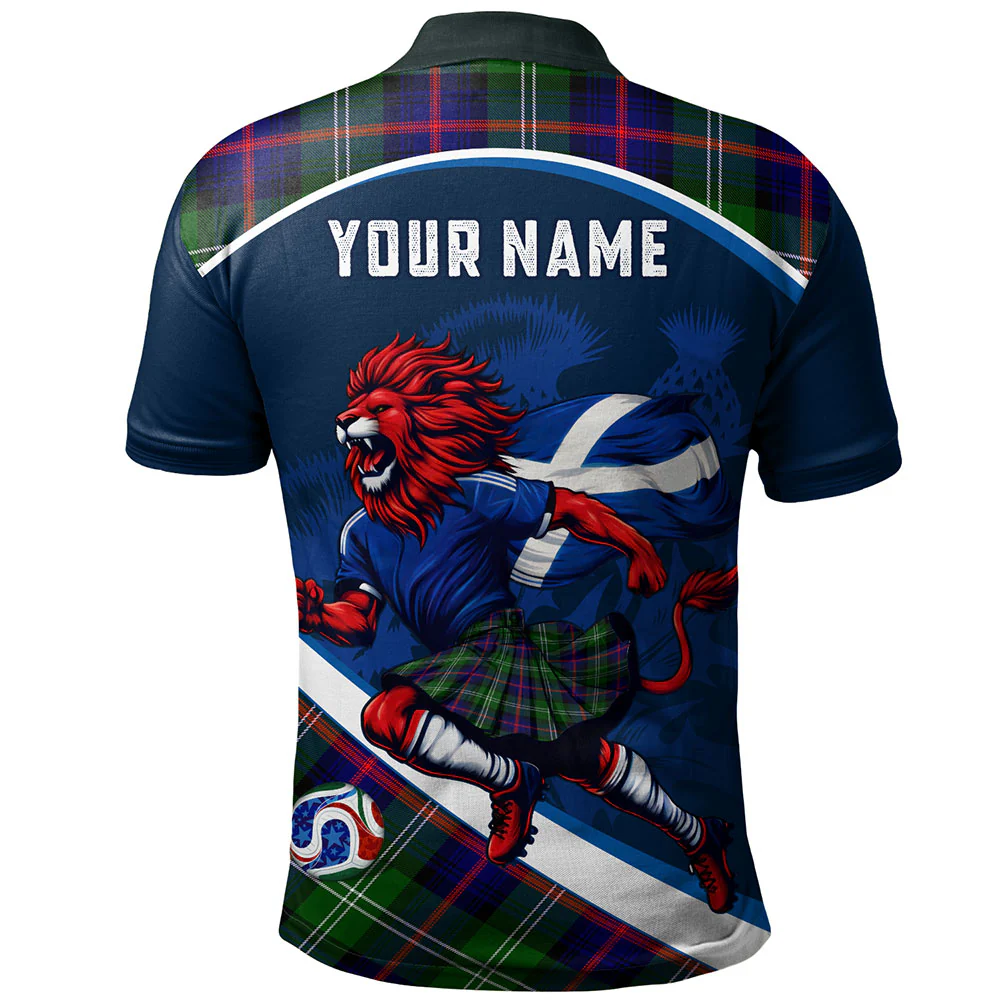 Scottish Sutherland Modern Clan Badge Tartan Polo Shirt Scotland Lion Brave Highland Spirit - Image 2