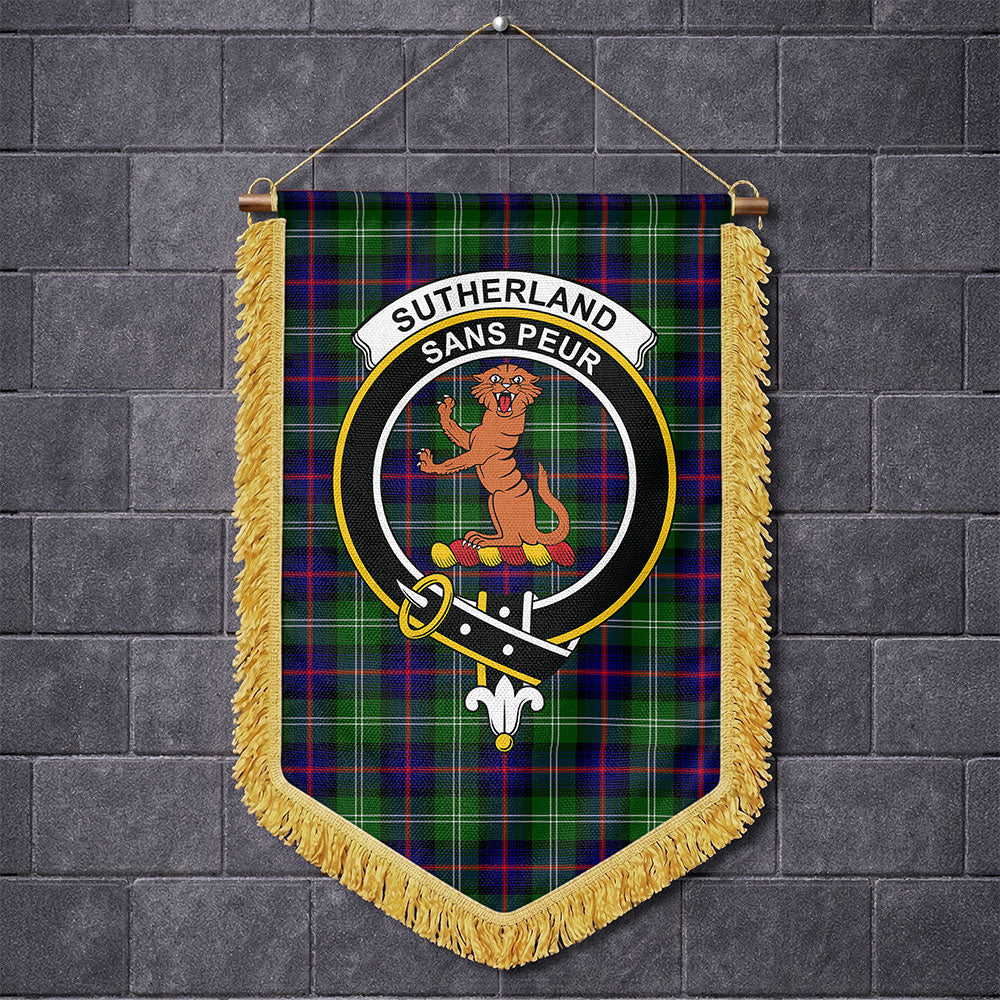Scottish Sutherland Modern Clan Badge Tartan Wall Hanging Banner