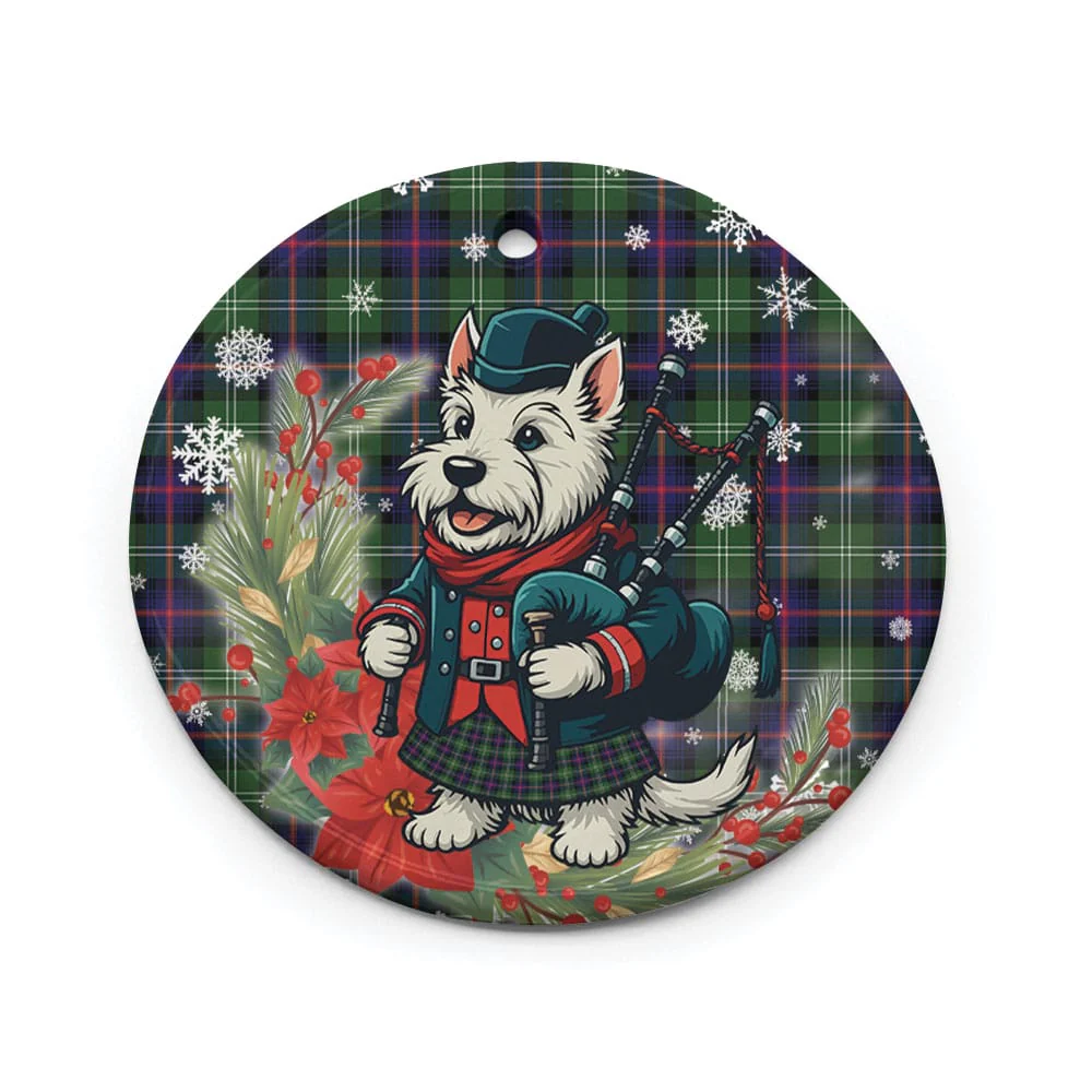 Scottish Sutherland Modern Tartan Ceramic Ornament Cute Scottish Terrier Dog - Image 2