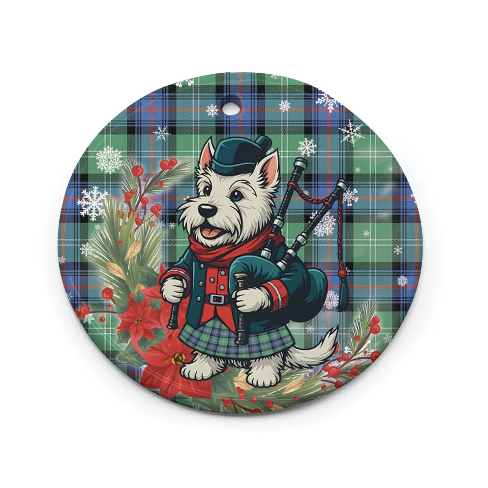 Scottish Sutherland Old Ancient Tartan Ceramic Ornament Cute Scottish Terrier Dog - Image 2