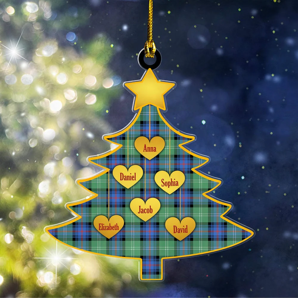 Scottish Sutherland Old Ancient Tartan Ornament Custom Family Christmas Tree