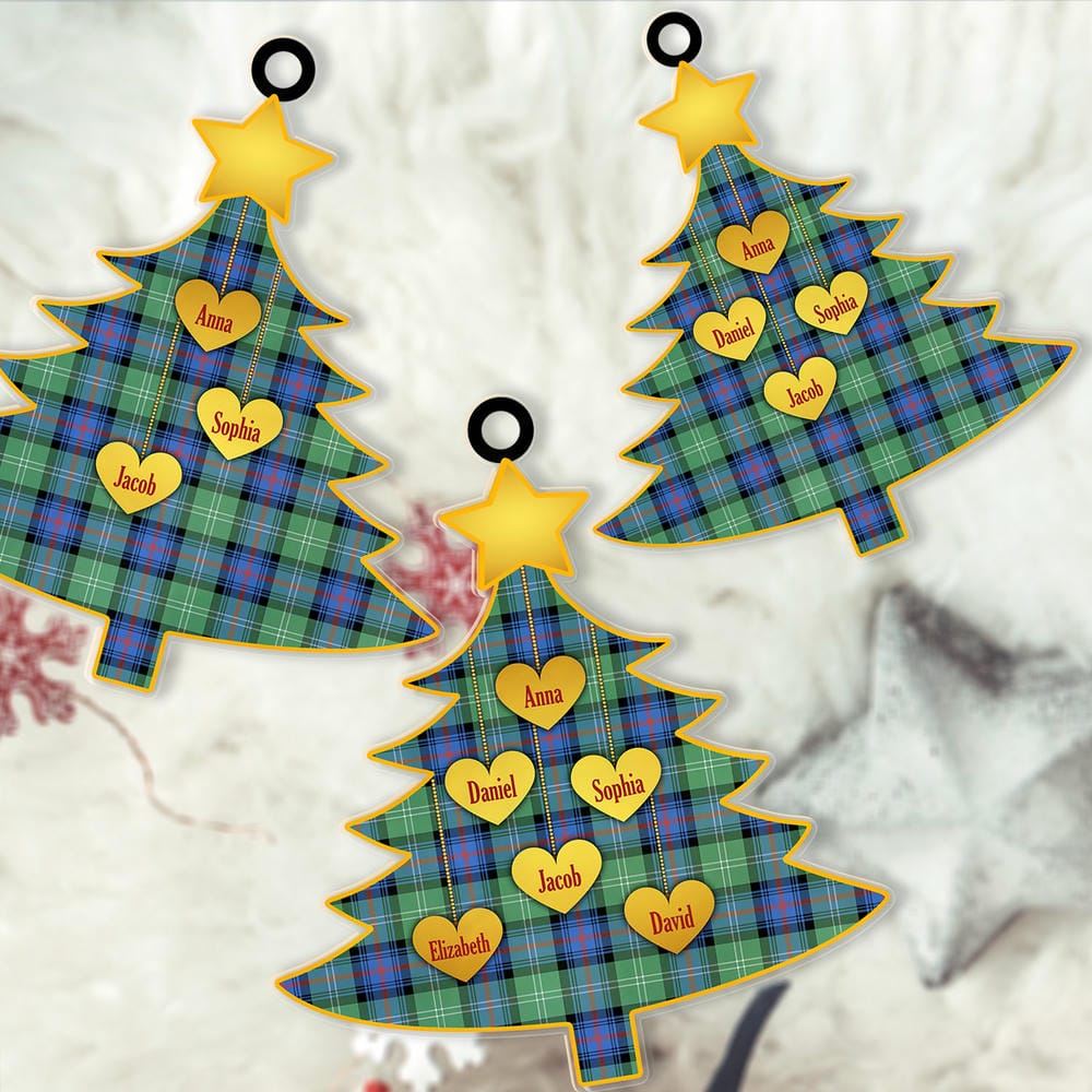 Scottish Sutherland Old Ancient Tartan Ornament Custom Family Christmas Tree - Image 2