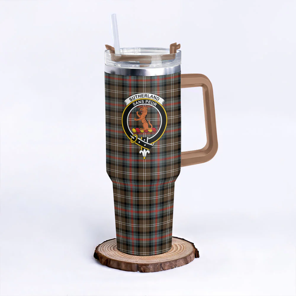 Scottish Sutherland Weathered Clan Badge Tartan 40oz Tumbler - Image 9